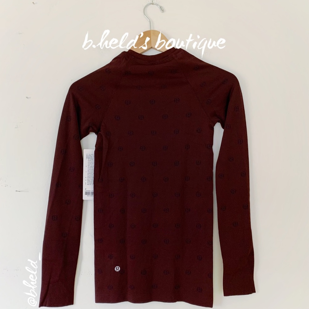 lululemon Swiftly Tech Long Sleeve Shirt 2.0 Yogo Pop Cassis/Black Sz 2 New NWT - Picture 8 of 16